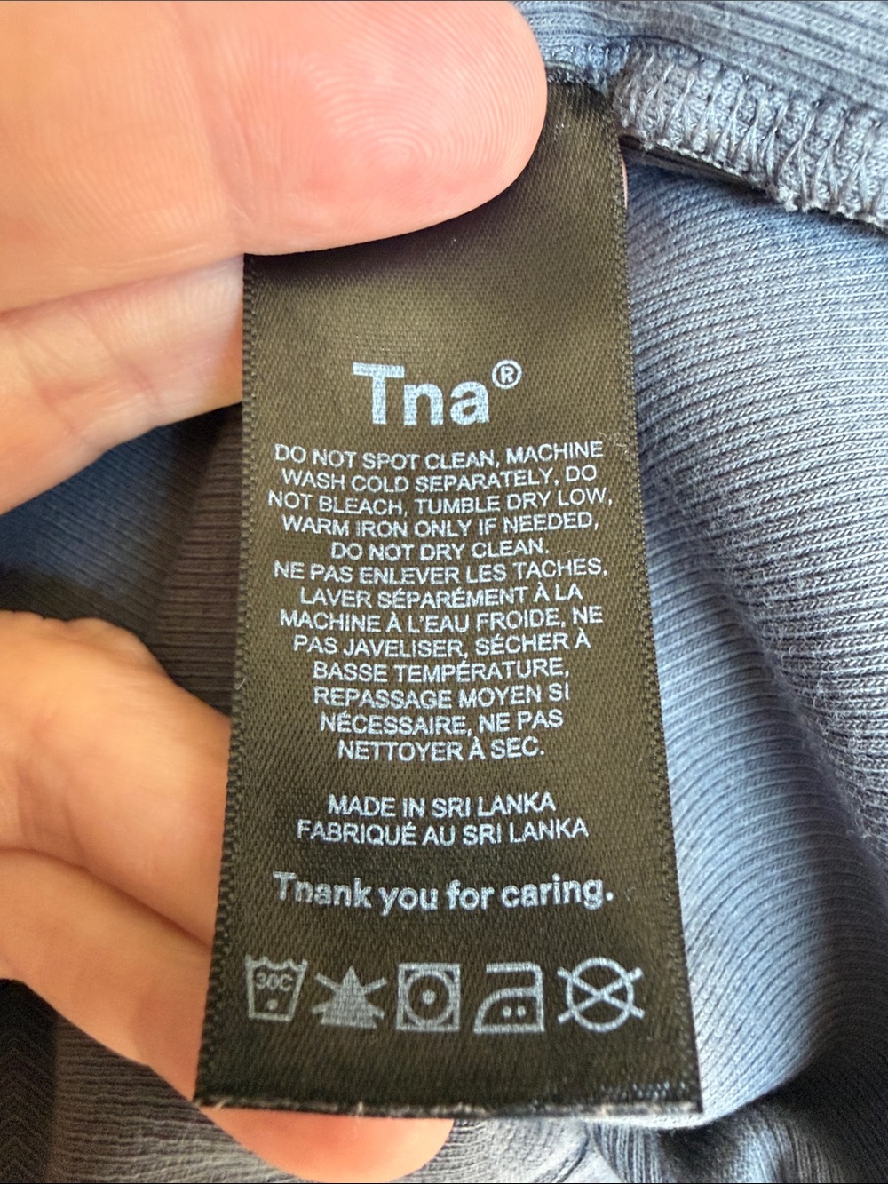 TNA Grey Ribbed Cropped Tank - Picture 5 of 6